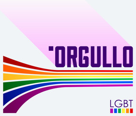 Orgullo, Pride Spanish text LGBT vector design.