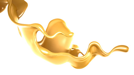 Splash of fluid. 3d illustration, 3d rendering.