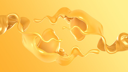 Splash of fluid. 3d illustration, 3d rendering.