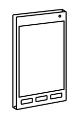 Smartphone mobile technology isometric symbol in black and white