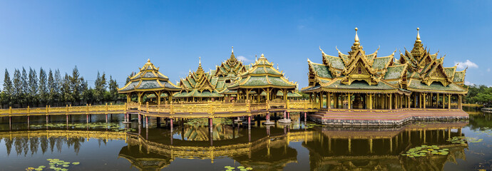 Temples in Ancient City Muang Boran in Bangkok Thailand