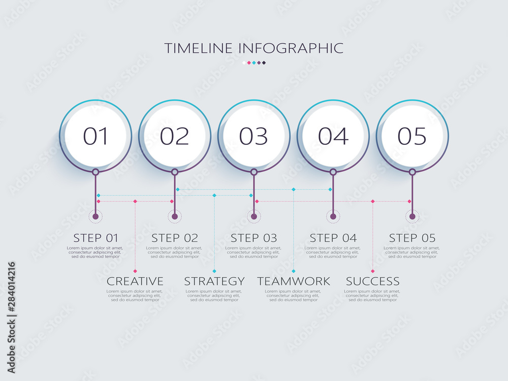Poster modern abstract 3d infographic template with steps for success. business circle template with option