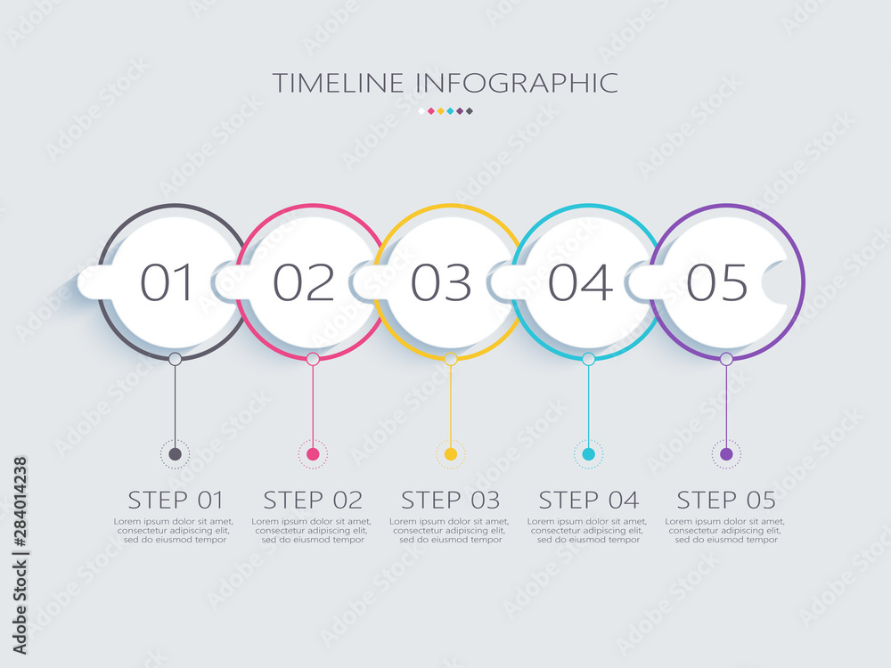 Poster modern abstract 3d infographic template with steps for success. business circle template with option