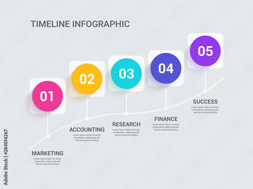 Aufkleber modern abstract 3d infographic template with steps for success. business circle template with option