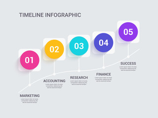 Modern abstract 3D infographic template with steps for success. Business circle template with options for brochure, diagram, workflow, timeline, web design. Vector EPS 10