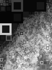distorted mosaic wall of gray squares