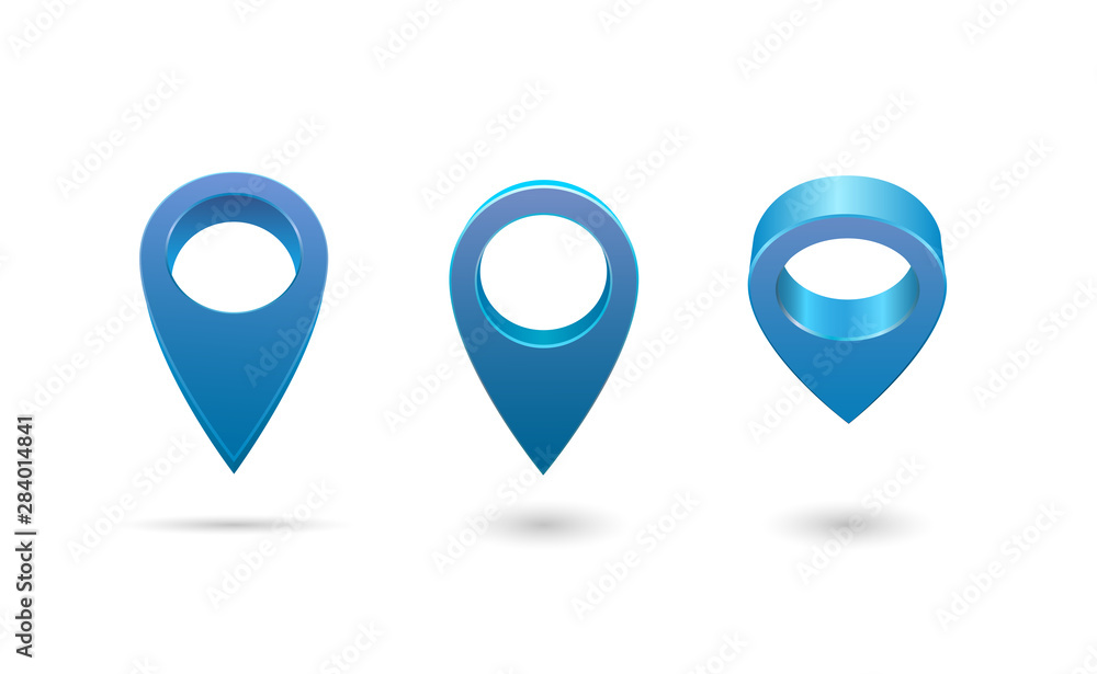 Aufkleber set map pointer 3d pin location symbols vector