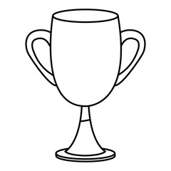 Trophy cup symbol isometric isolated in black and white