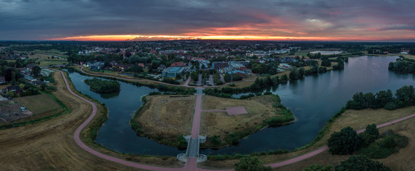 Sonnenuntergang aus der luft