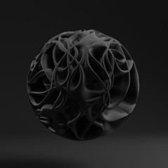 Fototapeta na wymiar Background with black shape, texture. 3d illustration, 3d rendering.