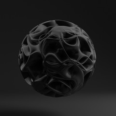 Fototapeta na wymiar Background with black shape, texture. 3d illustration, 3d rendering.