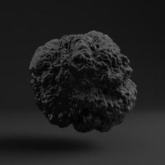 Background with black shape, texture. 3d illustration, 3d rendering.