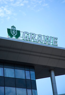 Detail of the Grawe building. Graz Mutual Insurance Company is one of the largest Central European insurance companies founded at 1828.