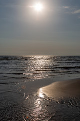 Looking out over the Irish Sea from Formby beach, on a sunny summers evening