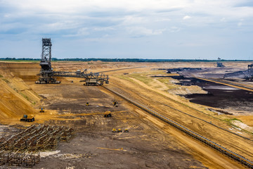 Environmental impact of brown coal surface mining at Garzweiler in Germany, North-Rhine Westphalia