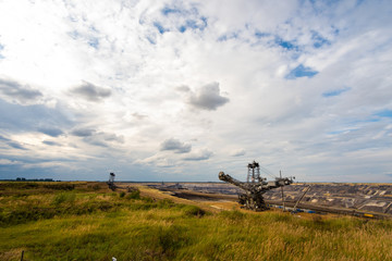 Environmental impact of brown coal surface mining at Garzweiler in Germany, North-Rhine Westphalia