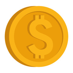 Coin money isometric symbol isolated