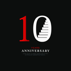 10 Year Anniversary Vector Template Design Illustration