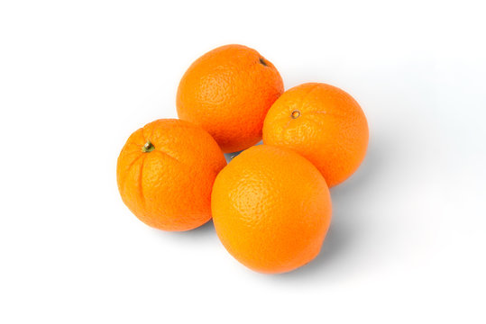 Juicy fresh oranges fruit isolated on white background