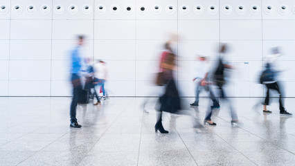 blurred business people