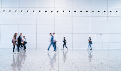 blurred business people
