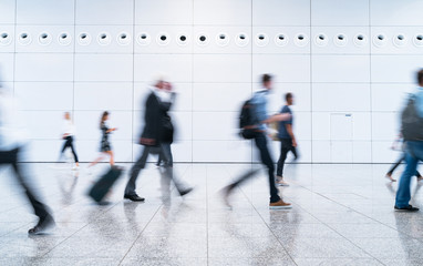 blurred business people