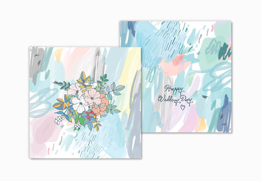 Gentle Floral Cards Layout Set