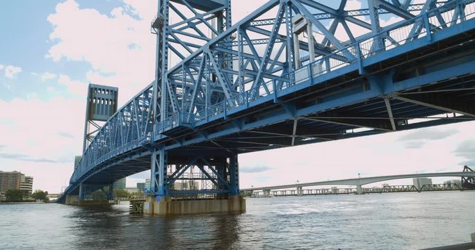 Motion footage under a bridge