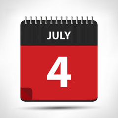 July 4 - Calendar Icon - Calendar design template