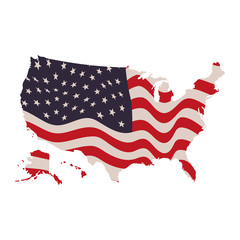 united states map with flag icon