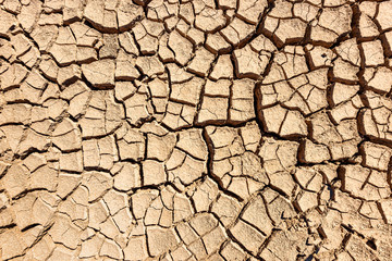 Cracks of the dried soil background