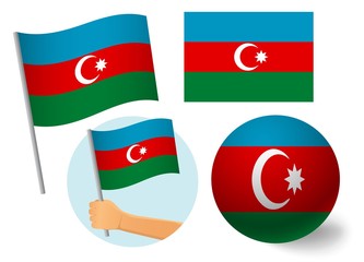 Azerbaijan flag icon set