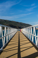 Pier pathway with white fence