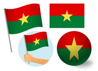 Burkina Faso flag icon set