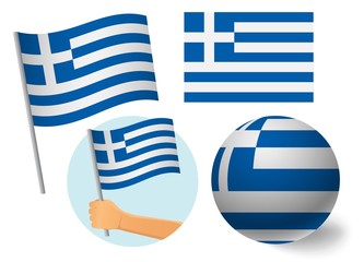 Greece flag icon set