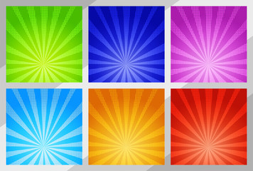 set of backgrounds in pop art style EPS 10