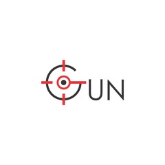 Fototapeta na wymiar Letter GUN logo design vector