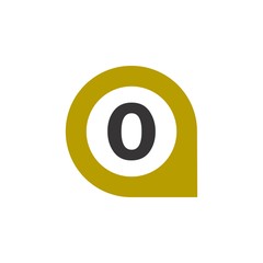 Pin Location with letter O logo design vector