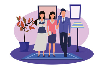 Executive business workers with tools