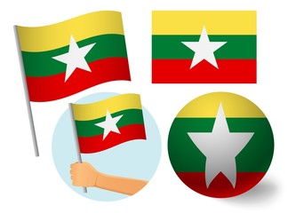 Myanmar flag icon set