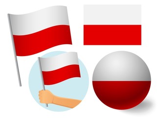 Poland flag icon set