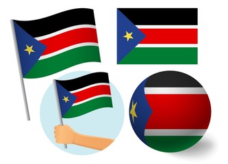 South Sudan flag icon set