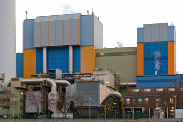 Modern waste-to-energy plant Oberhausen Germany - obrazy, fototapety, plakaty