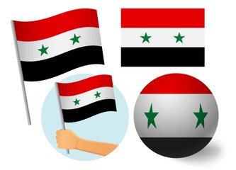 syria flag icon set