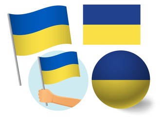 Ukraine flag icon set
