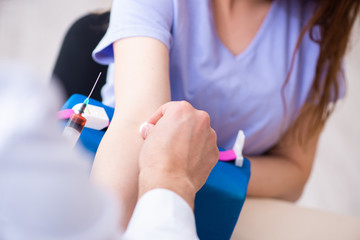 Blood transfusion in hospital clinic