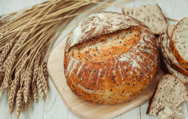 homemade bread on whole wheat sourdough with sunflower seeds