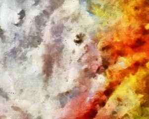 Colorful scratched grunge texture. Dry oil strokes background. Design pattern.