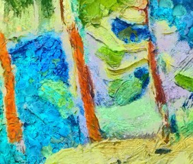 Original abstract painting at canvas. Mixed media pattern. Hand drawn art background.