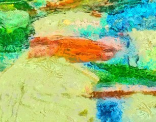 Original abstract painting at canvas. Mixed media pattern. Hand drawn art background.